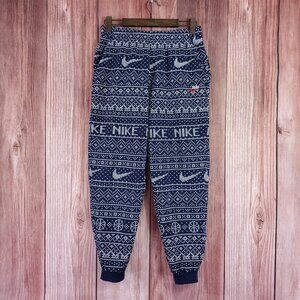 Nike Sportswear Club Fleece Holiday Pants Joggers Mens XL Navy White